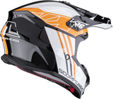 Off-Road Motorcycle Helmet Scorpion Exo Vx-16 Evo Air Polycarbonate Black Orange Lignes Size Xs