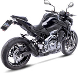 Exhaust Tip With Noise Certification Lv-10 Steel Full Black Steel Black End Cap - Leovince Compatible With Kawasaki Z 900 A2 (2018-2024)