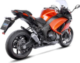 Dual Exhaust System Without Sound Certification Lv-10 Stainless Steel Stainless Steel End Cap - Leovince Compatible With Kawasaki Z 1000 (2010-2016)