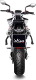 Dual Exhaust System Without Sound Certification Lv-10 Steel Black Stainless Steel End Cap - Leovince Compatible With Ktm 890 Duke - L A2 - R (2020-2023)