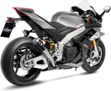 Exhaust Tip Without Sound Certification Lv-10 Carbon Fiber Stainless Steel End Cap - Leovince Compatible With Aprilia Rsv4 1100 (2021-2024)