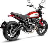 Exhaust Tip Without Sound Certification Lv-10 Steel Black Stainless Steel End Cap - Leovince Compatible With Ducati Scrambler 800 Urban Motard (2021-2022)