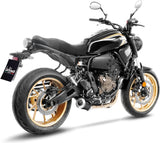 Complete Exhaust System Without Catalytic Converter And Without Sound Certification Lv-10 Steel Black Stainless Steel End Cap - Leovince Compatible With Yamaha Xsr 700 (2021-2024)
