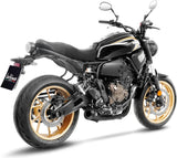 Complete Exhaust System Without Catalytic Converter And Without Sound Certification Lv-10 Steel Full Black Steel Black End Cap - Leovince Compatible With Yamaha Xsr 700 (2021-2024)