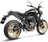 Complete Exhaust System Without Catalytic Converter And Without Sound Certification Lv-10 Stainless Steel Stainless Steel End Cap - Leovince Compatible With Yamaha Xsr 700 (2021-2024)