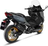 Complete Catalytic Exhaust System With Sound Certification Lv-12 Steel Full Black Carbon Fiber End Cap - Leovince Compatible With Yamaha Xp 560 T-Max (2020-2024)