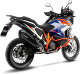 Exhaust Tip Without Sound Certification Lv-12 R Steel Black Carbon Fiber End Cap - Leovince Compatible With Ktm 1290 Super Adventure R - S (2021-2024)
