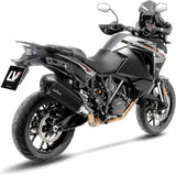 Exhaust Tip Without Sound Certification Lv-12 R Steel Black Carbon Fiber End Cap - Leovince Compatible With Ktm 1290 Super Adventure T (2017-2020)