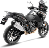 Exhaust Tip Without Sound Certification Lv-12 R Stainless Steel Carbon Fiber End Cap - Leovince Compatible With Ktm 1290 Super Adventure (2015-2016)