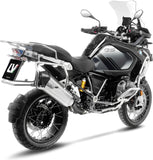 Exhaust Tip Without Sound Certification Lv-12 R Stainless Steel Carbon Fiber End Cap - Leovince Compatible With Bmw R 1200 Gs Adventure (2013-2016)