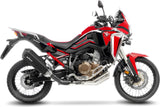 Exhaust Tip Without Sound Certification Lv-12 R Steel Black Carbon Fiber End Cap - Leovince Compatible With Honda Crf 1100 L Africa Twin Adventure Sports (2020-2023)