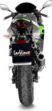 Exhaust Tip Without Sound Certification Lv Corsa Steel Black Stainless Steel End Cap - Leovince Compatible With Kawasaki Ninja 400 (2022-2023)