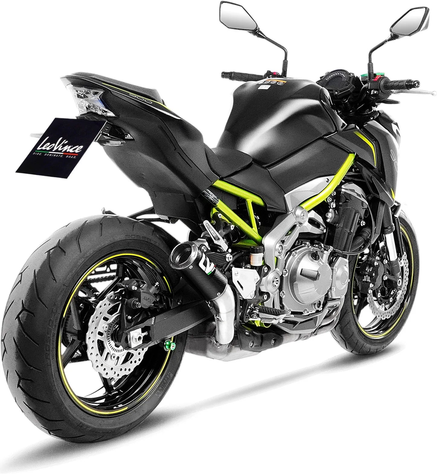 Exhaust Tip Without Sound Certification Lv Corsa Carbon Fiber Stainless Steel End Cap - Leovince Compatible With Kawasaki Z 900 (2025-2026)