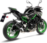 Exhaust Tip Without Sound Certification Lv-14 R Steel Black Carbon Fiber End Cap - Leovince Compatible With Kawasaki Z 900 (2017-2019)