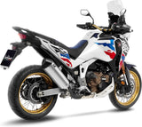 Exhaust Tip Without Sound Certification Lv-14 Titanium Carbon Fiber End Cap - Leovince Compatible With Honda Crf 1100 L Africa Twin Adventure Sports (2024-2026)