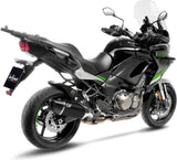 Exhaust Tip With Noise Certification Lv-14 R Steel Black Carbon Fiber End Cap - Leovince Compatible With Kawasaki Versys 1000 (2019-2024)