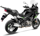 Exhaust Tip Without Sound Certification Lv-14 R Stainless Steel Carbon Fiber End Cap - Leovince Compatible With Kawasaki Versys 1000 (2019-2024)