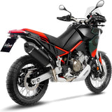 Exhaust Tip Without Sound Certification Lv-14 Steel Black Carbon Fiber End Cap - Leovince Compatible With Aprilia Tuareg 660 (2025-2026)