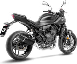 Exhaust Tip Without Sound Certification Lv-14 R Steel Black Carbon Fiber End Cap - Leovince Compatible With Yamaha Mt-07 (2025-2026)