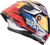Full-Face Motorcycle Helmet Scorpion Exo Exo-Race Air Ultra Tct / Carbon Blue Yellow Red Kobra Size Xl