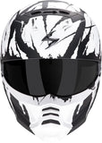 Full-Face Motorcycle Helmet Scorpion Exo Exo-Combat Ii Polycarbonate Matt Black White Marauder Size Xl