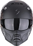 Full-Face Motorcycle Helmet Scorpion Exo Exo-Combat Ii Polycarbonate Matt Black White Gold Genesis Size Xxl
