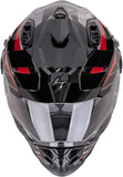 Full-Face Motorcycle Helmet Scorpion Exo Adf-9000 Air Ultra Tct Black Silver Red Feat Size M