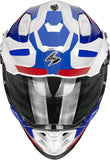 Full-Face Motorcycle Helmet Scorpion Exo Adf-9000 Air Ultra Tct White Blue Red Patrol Size M