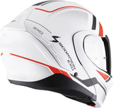 Flip-Up Motorcycle Helmet Scorpion Exo Exo-930 Evo Polycarbonate Matt White Black Red Ardens Size Xl