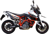 Dual Catalytic Exhaust Tips With Sound Certification Albus Ceramic White Aluminium - Gpr Compatible With Ktm 950 Supermoto (2005-2008)