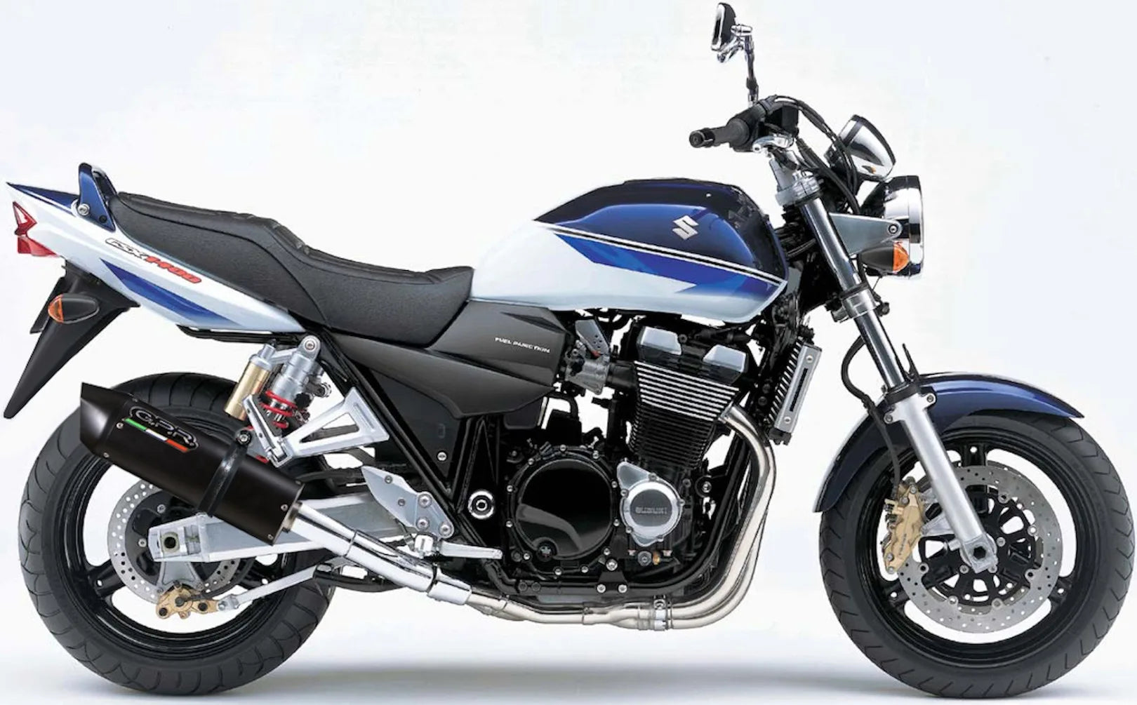 Dual Exhaust System With Sound Certification Furore Aluminium Black - Gpr Compatible With Suzuki Gsx 1400 (2001-2007)
