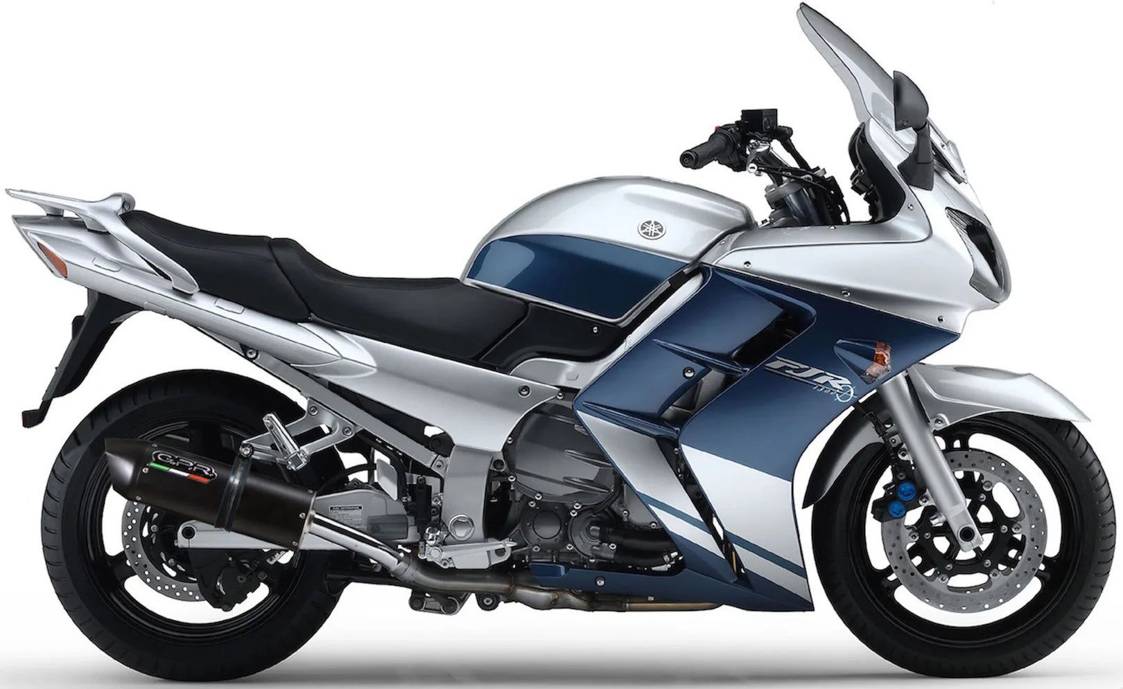 Dual Exhaust System With Sound Certification Furore Aluminium Black - Gpr Compatible With Yamaha Fjr 1300 (2001-2005)