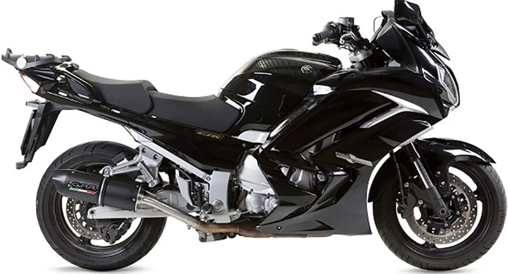 Dual Exhaust System With Sound Certification Furore Aluminium Black - Gpr Compatible With Yamaha Fjr 1300 (2006-2016)