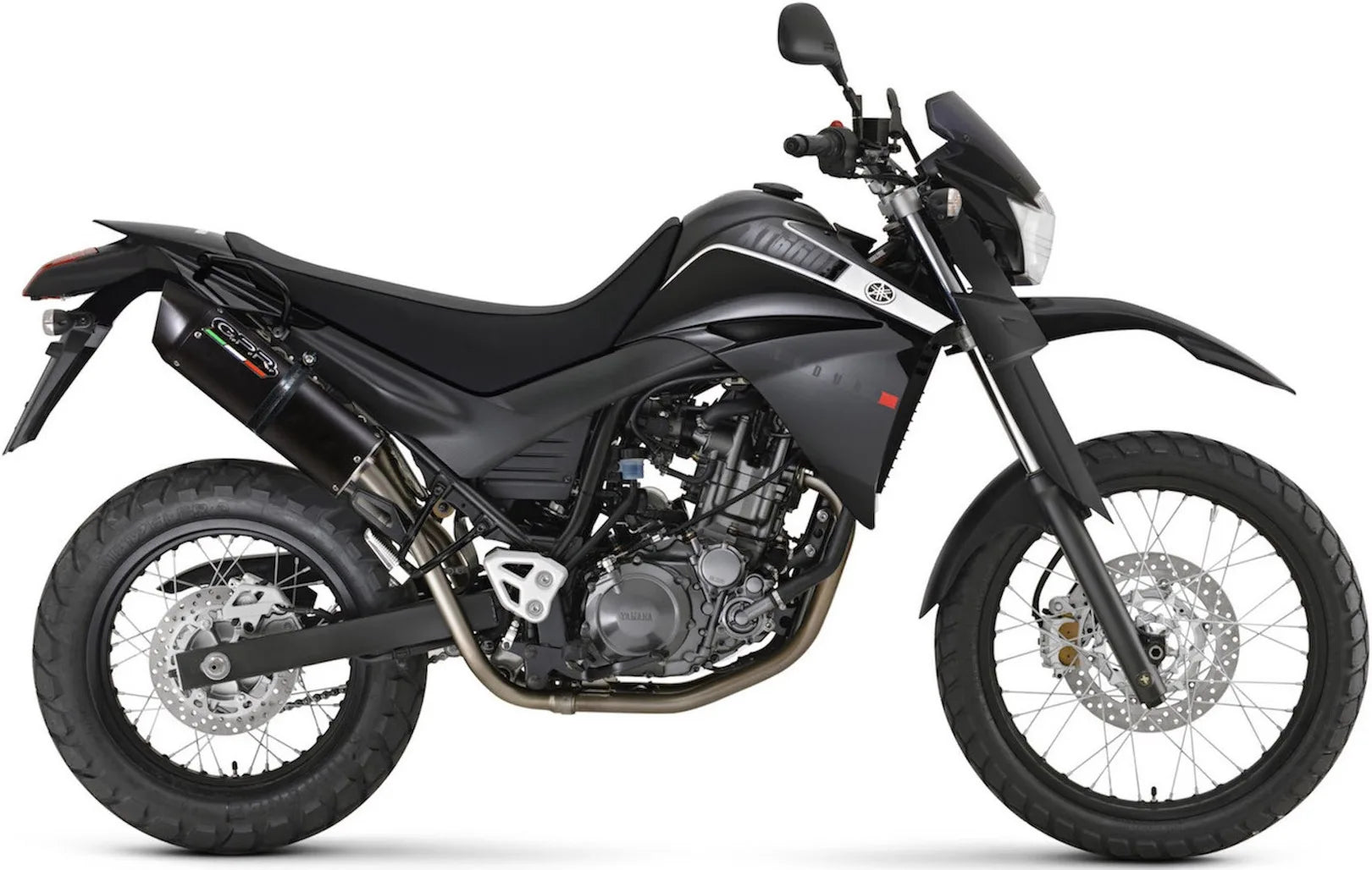 Dual Catalytic Exhaust Tips With Sound Certification Furore Aluminium Black - Gpr Compatible With Yamaha Xt 660 X - R (2004-2014)