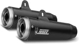 Dual Exhaust System Without Catalytic Converters And Without Sound Certification Ghibli Steel Black - Mivv Compatible With Moto Guzzi V9 Bobber (2016-2020)