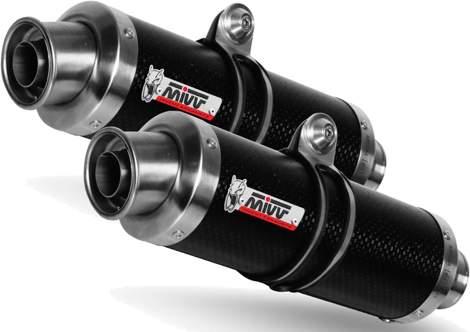 Dual Exhaust System With Sound Certification Gp Carbon - Mivv Compatible With Ducati Monster 800 (2003-2005)