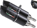 Dual Exhaust System With Sound Certification Furore Evo4 Aluminium Black - Gpr Compatible With Aprilia Shiver 900 896 (2017-2020)