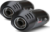 Dual Non-Catalytic Exhaust System With Sound Certification Oval Carbon Carbon - Mivv Compatible With Yamaha Yzf 1000 R1 (2007-2008)
