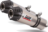 Dual Exhaust System With Sound Certification Oval Titanium Carbon - Mivv Compatible With Suzuki Gsx-R 1300 Hayabusa (2008-2017)