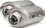 Dual Non-Catalytic Exhaust System With Sound Certification Oval Stainless Steel - Mivv Compatible With Yamaha Fz-6 Fazer (2007-2011)