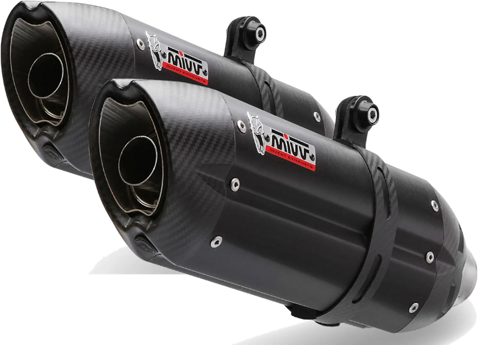 Dual Non-Catalytic Exhaust System With Sound Certification Suono Steel Black Carbon - Mivv Compatible With Aprilia Dorsoduro 1200 (2012-2016)