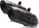 Dual Non-Catalytic Exhaust System With Sound Certification Suono Steel Black Carbon - Mivv Compatible With Ktm 690 Sm (2007-2012)