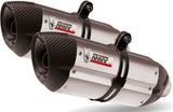 Dual Non-Catalytic Exhaust System With Sound Certification Suono Stainless Steel Carbon - Mivv Compatible With Ktm 990 Super Duke (2005-2011)
