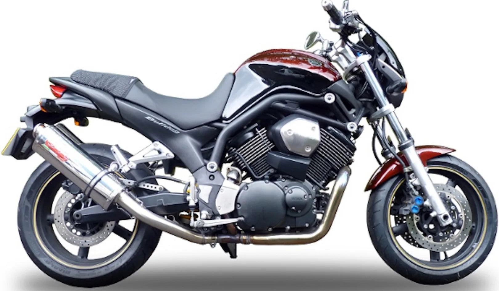 Dual Catalytic Exhaust Tips With Sound Certification Trioval Stainless Steel - Gpr Compatible With Yamaha Bt 1100 Bulldog (2002-2007)