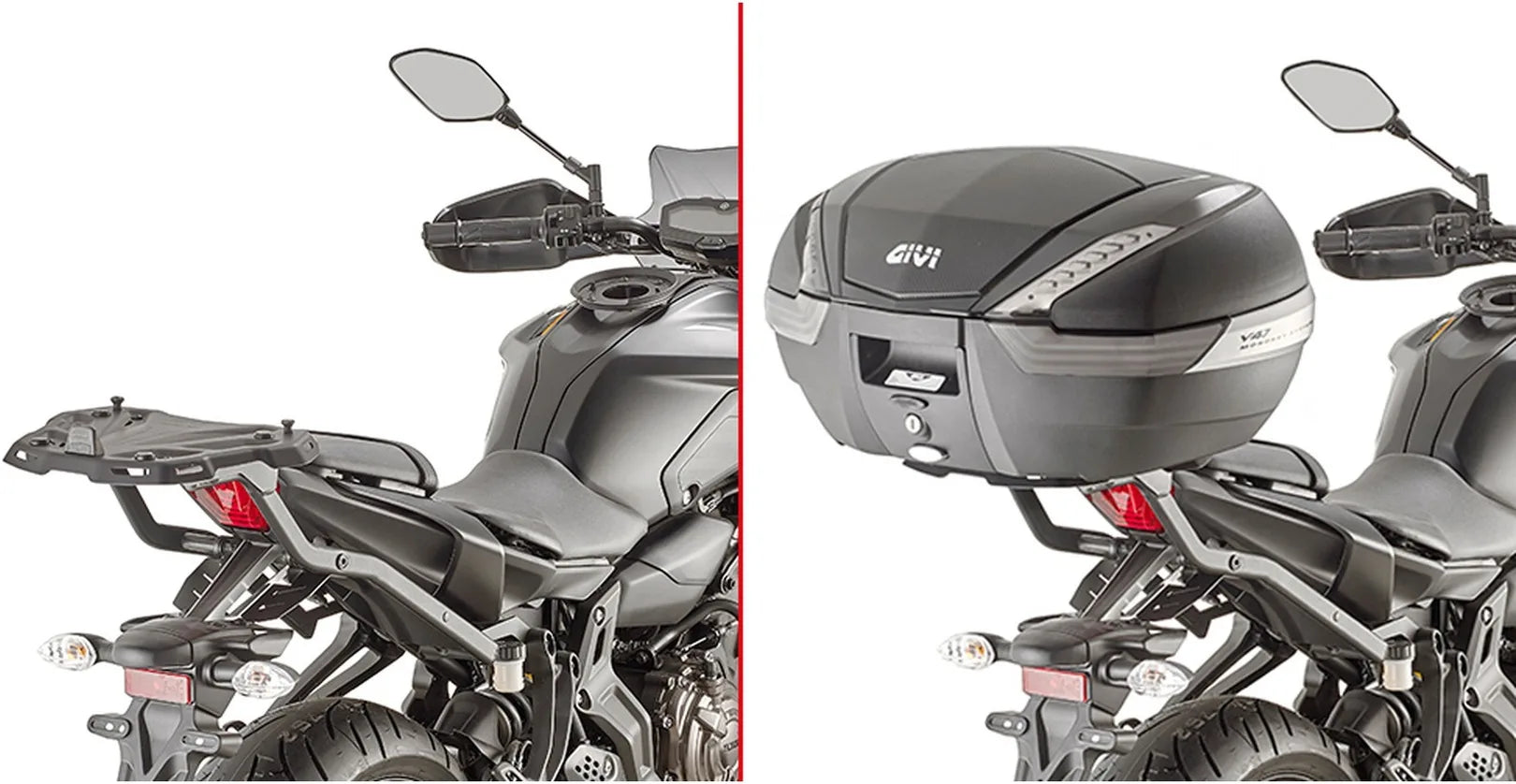 Monokey Aluminium Top Case - 47 Lt Technopolymer - Givi Compatible With Yamaha Mt-07 (2018-2020)