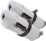Dual Catalytic Exhaust Tips With Sound Certification Albus Ceramic White Aluminium - Gpr Compatible With Husqvarna Te 630 E - Sms - Smr (2010-2014)