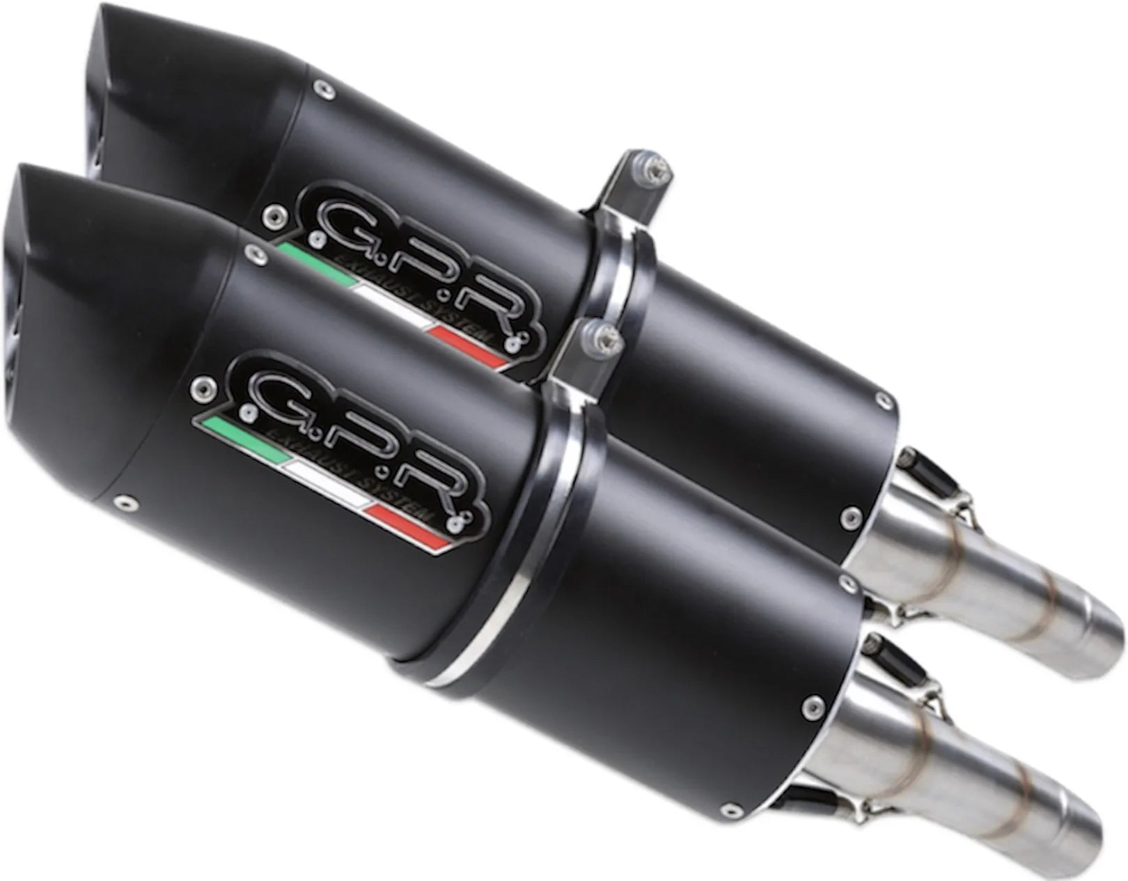Dual Catalytic Exhaust Tips With Sound Certification Furore Aluminium Black - Gpr Compatible With Aprilia Rsv 1000 R Factory (2006-2010)