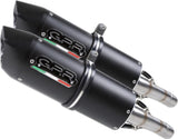 Dual Exhaust System With Sound Certification Furore Aluminium Black - Gpr Compatible With Aprilia Pegaso 3 650 - Ie (1997-2004)