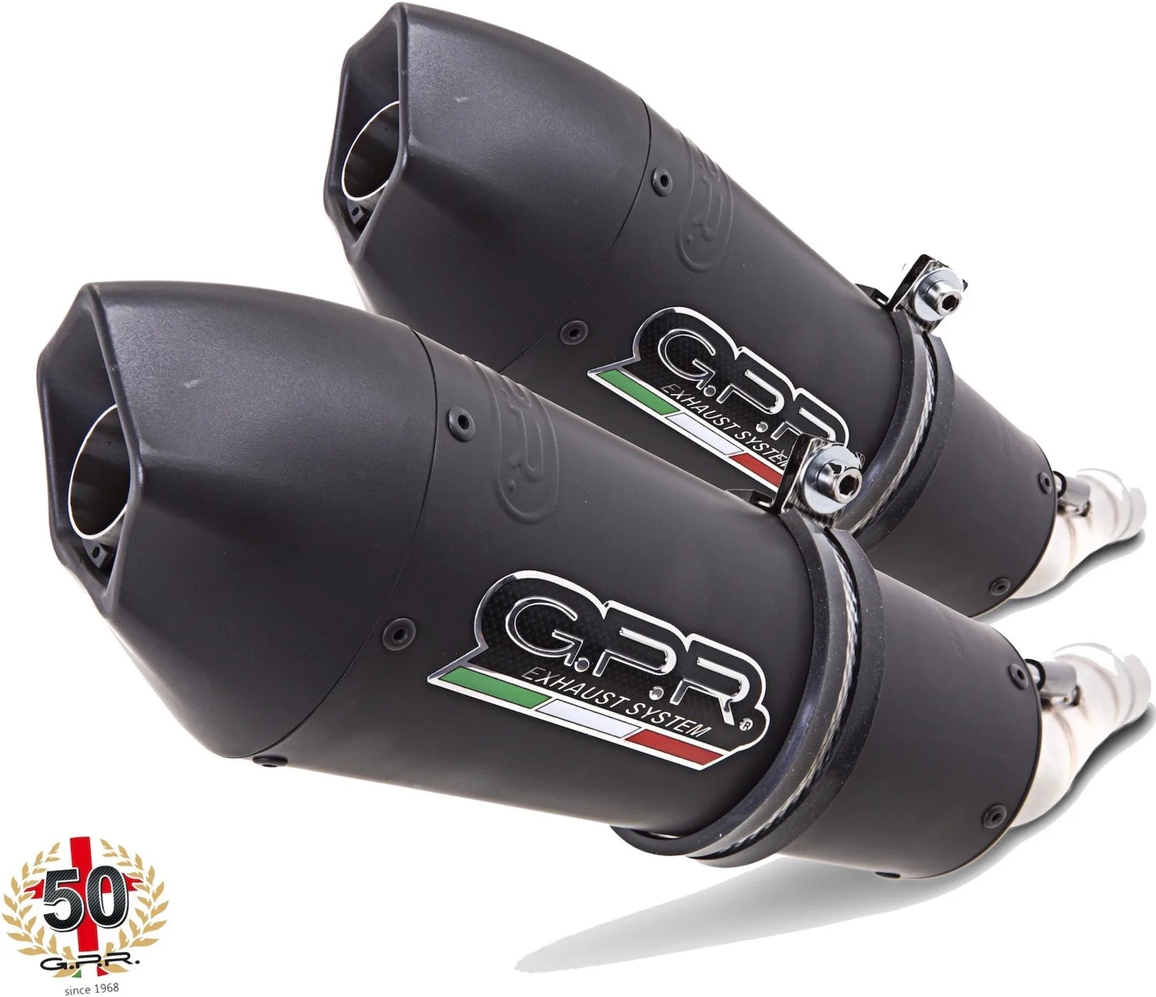 Dual Exhaust System With Sound Certification Gpe Anniversary Black Titanium - Gpr Compatible With Ducati Monster 796 (2010-2014)