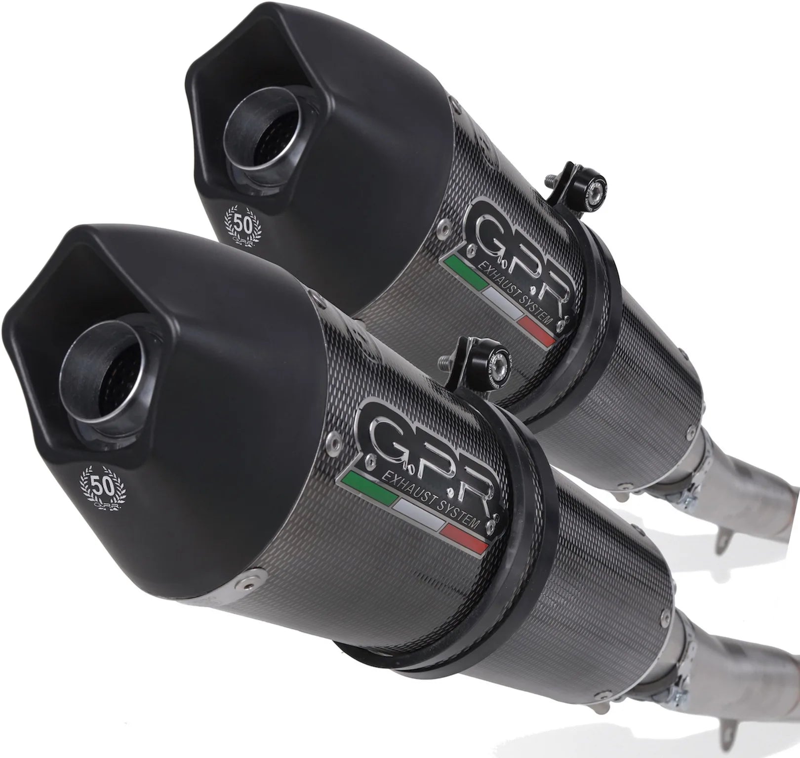 Dual Exhaust System With Sound Certification Gpe Anniversary Carbon Look - Gpr Compatible With Ducati Monster 796 (2010-2014)